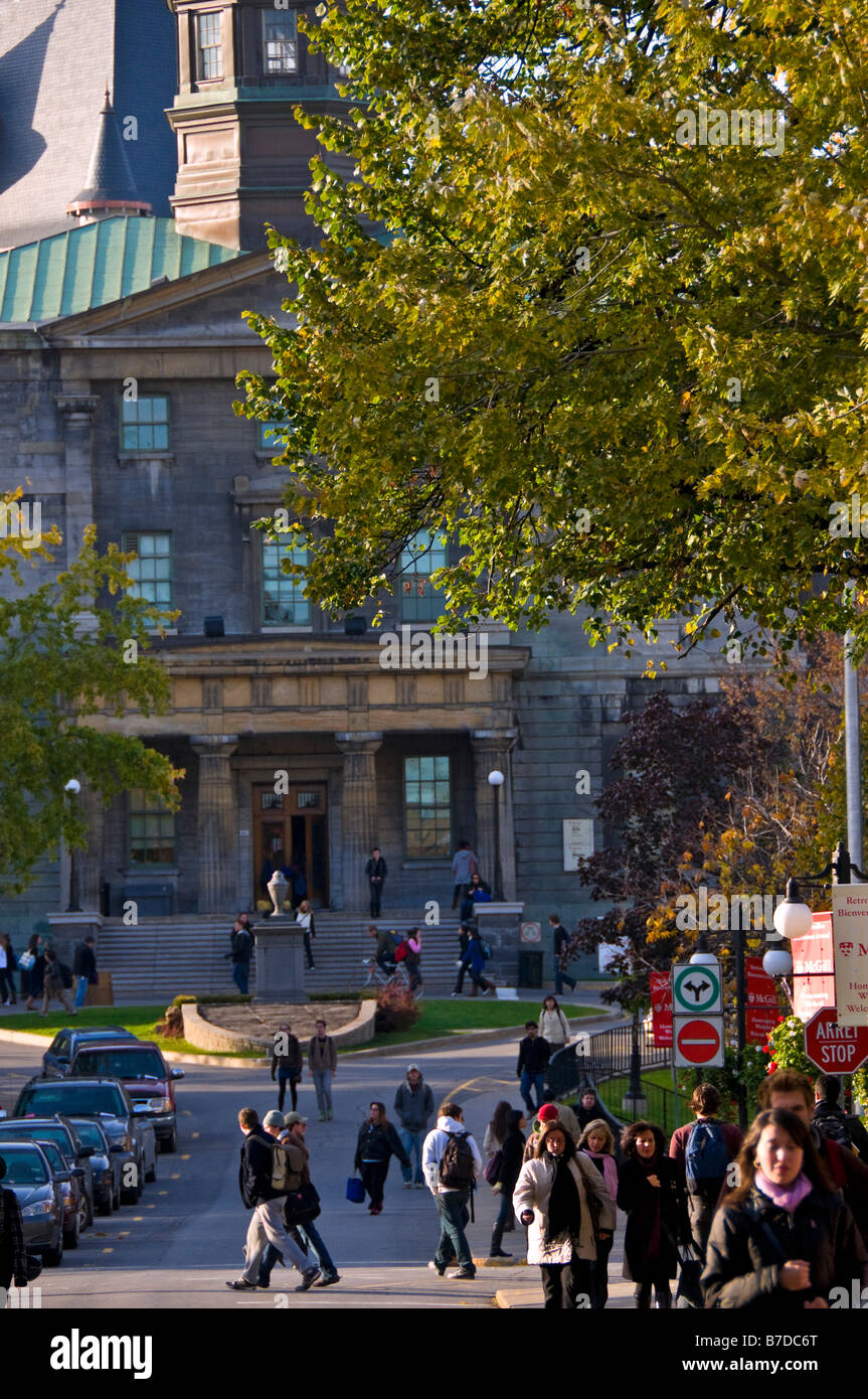 McGill university campus downtown Montreal Stock Photo