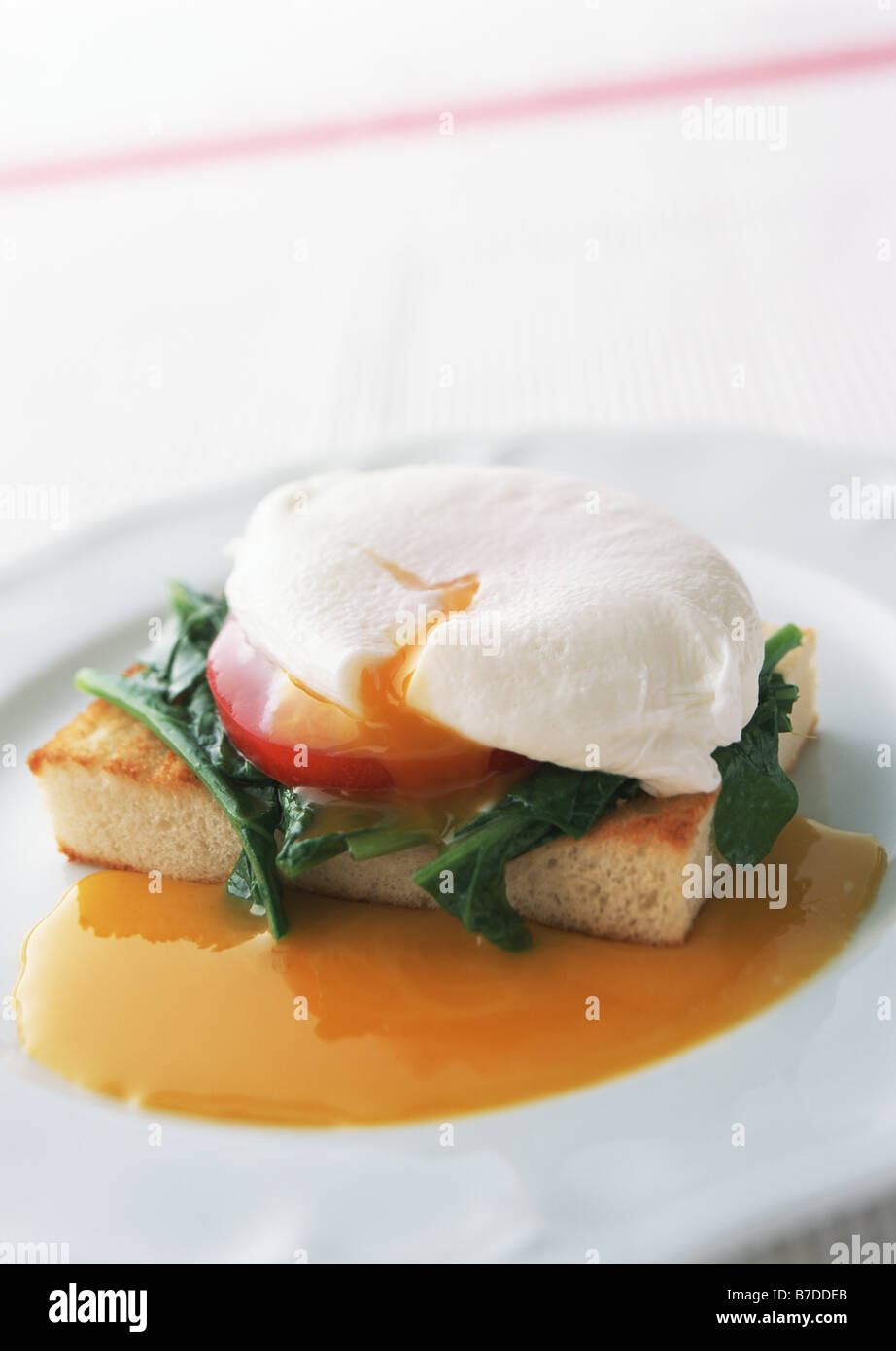 Poached Egg and Bread Stock Photo
