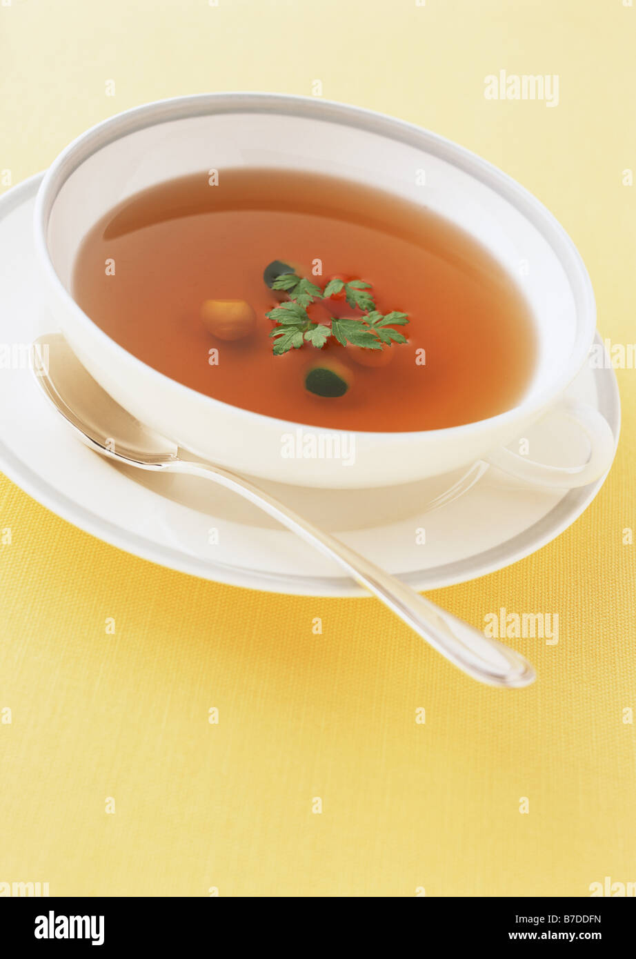 Consomme Soup Stock Photo Alamy