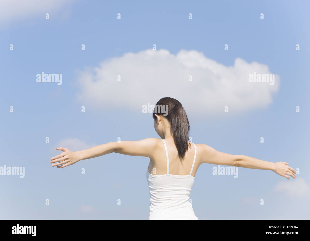 Woman stretching arms exercise hi-res stock photography and images - Alamy