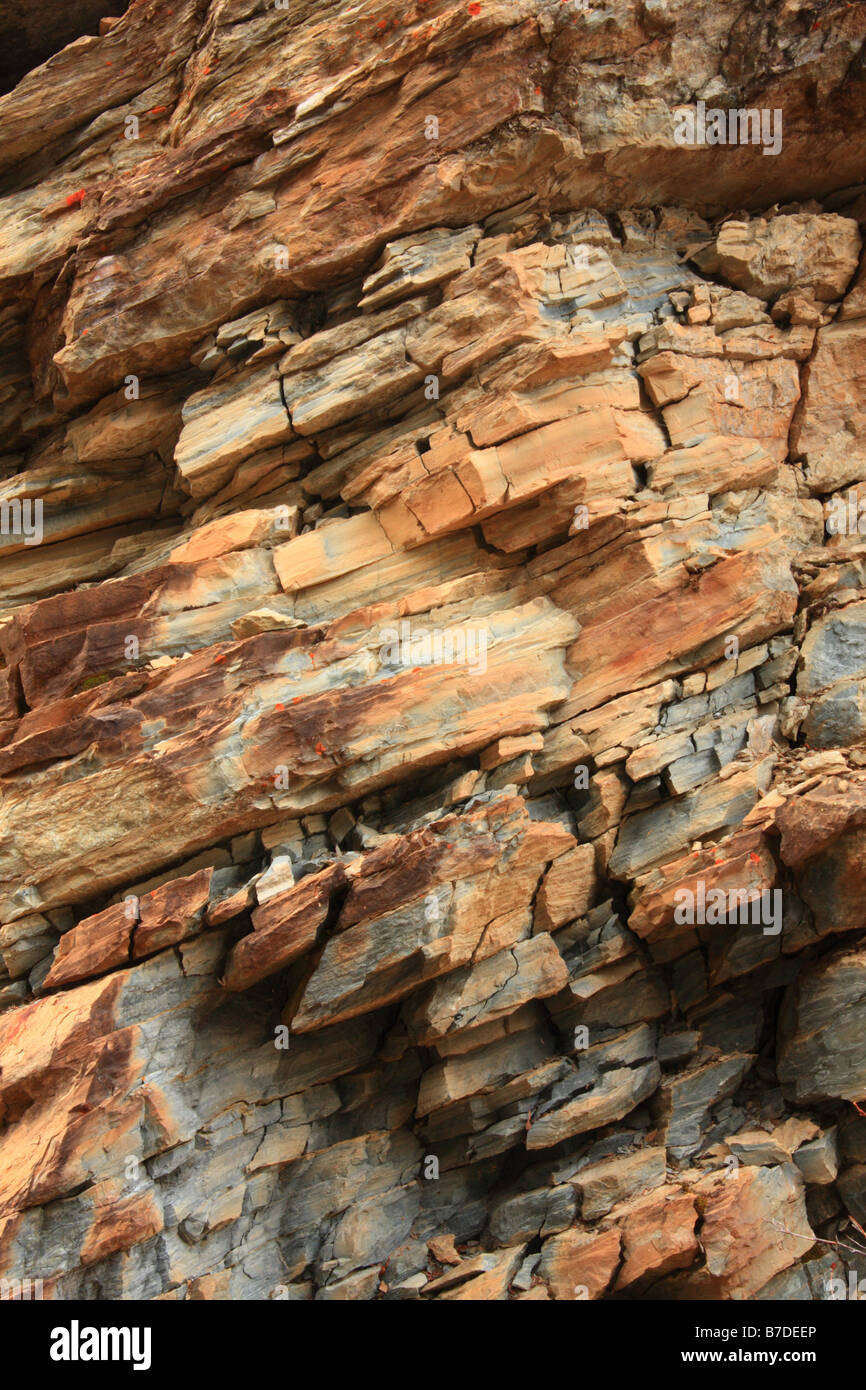 Layers of rock in Waterton National park, Alberta Stock Photo