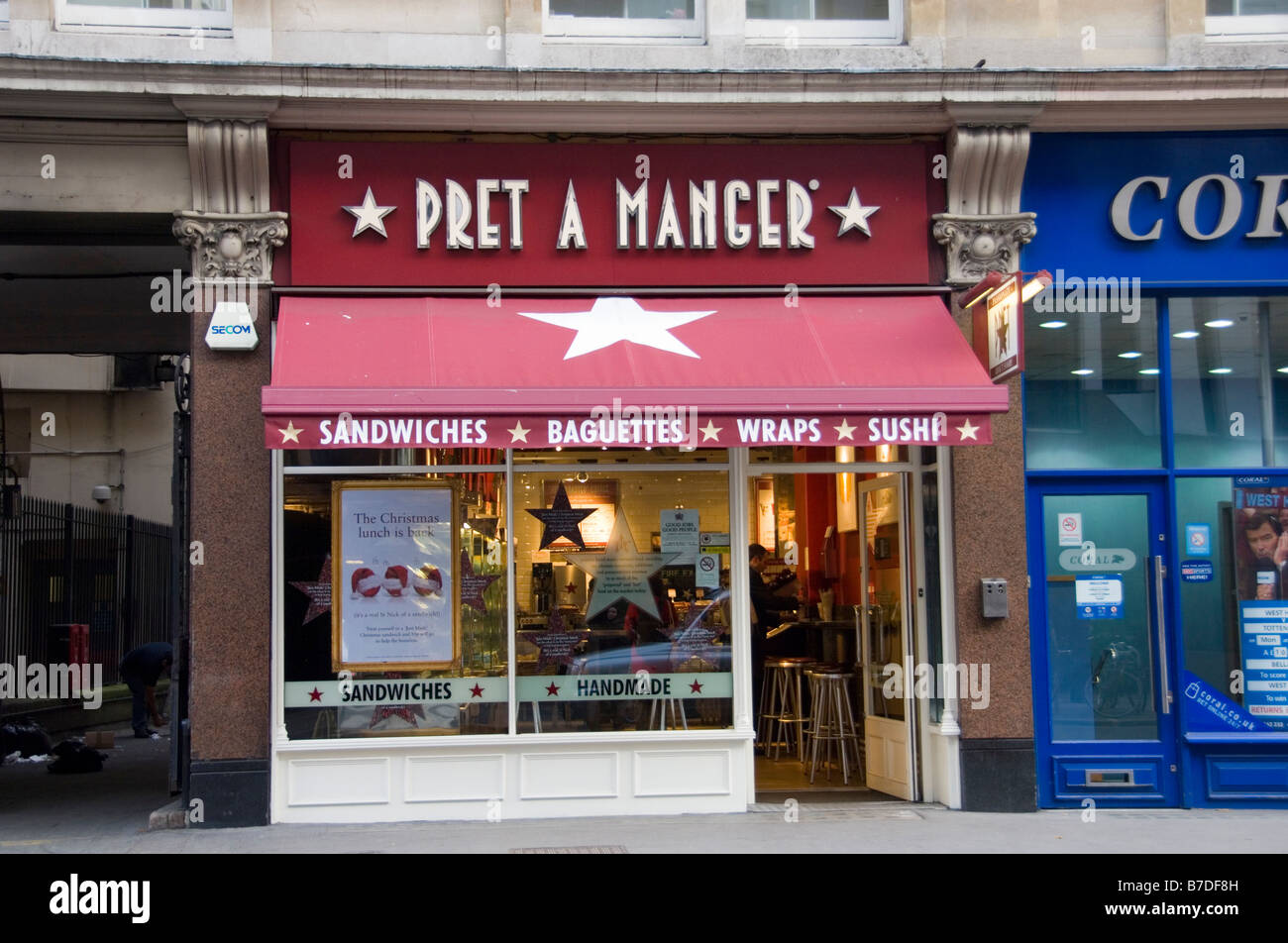 Pret A Manger on London Wall, City of London Stock Photo
