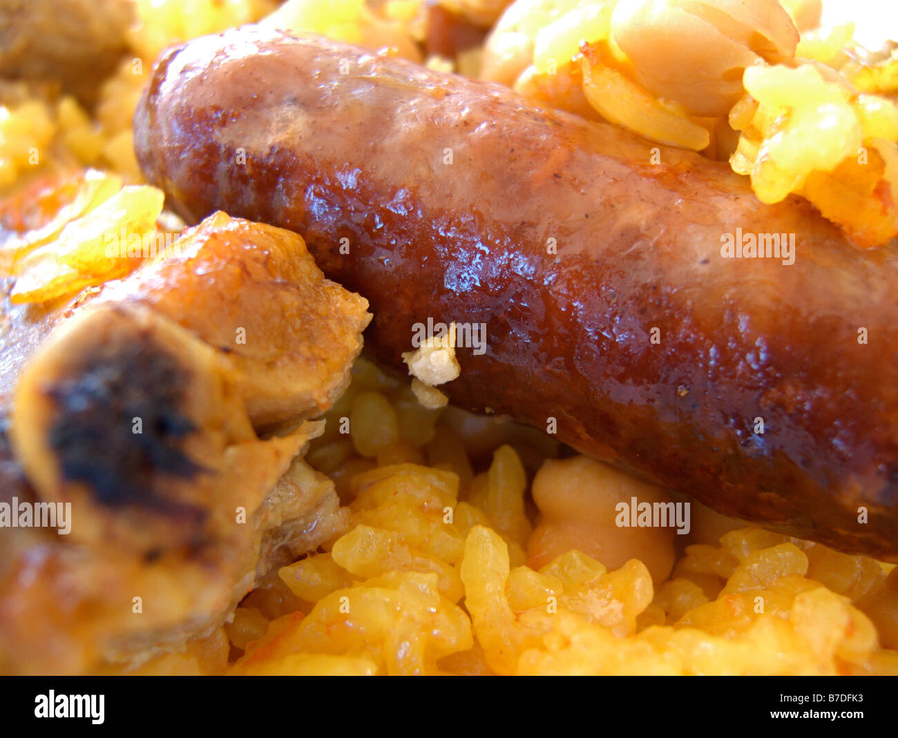 'Arroz al horno' (aka 'Arros al forn' or rice dish baked in the oven). Typical dish of Valencian cuisine. Spain Stock Photo