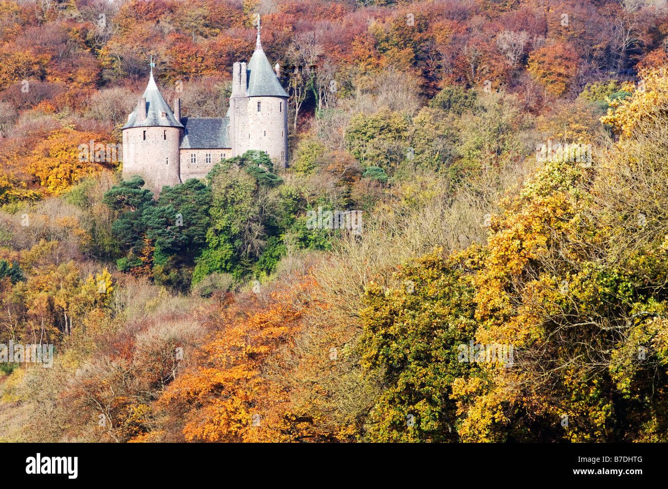 Autumn view of Castell Coch near Cardiff south Wales Stock Photo