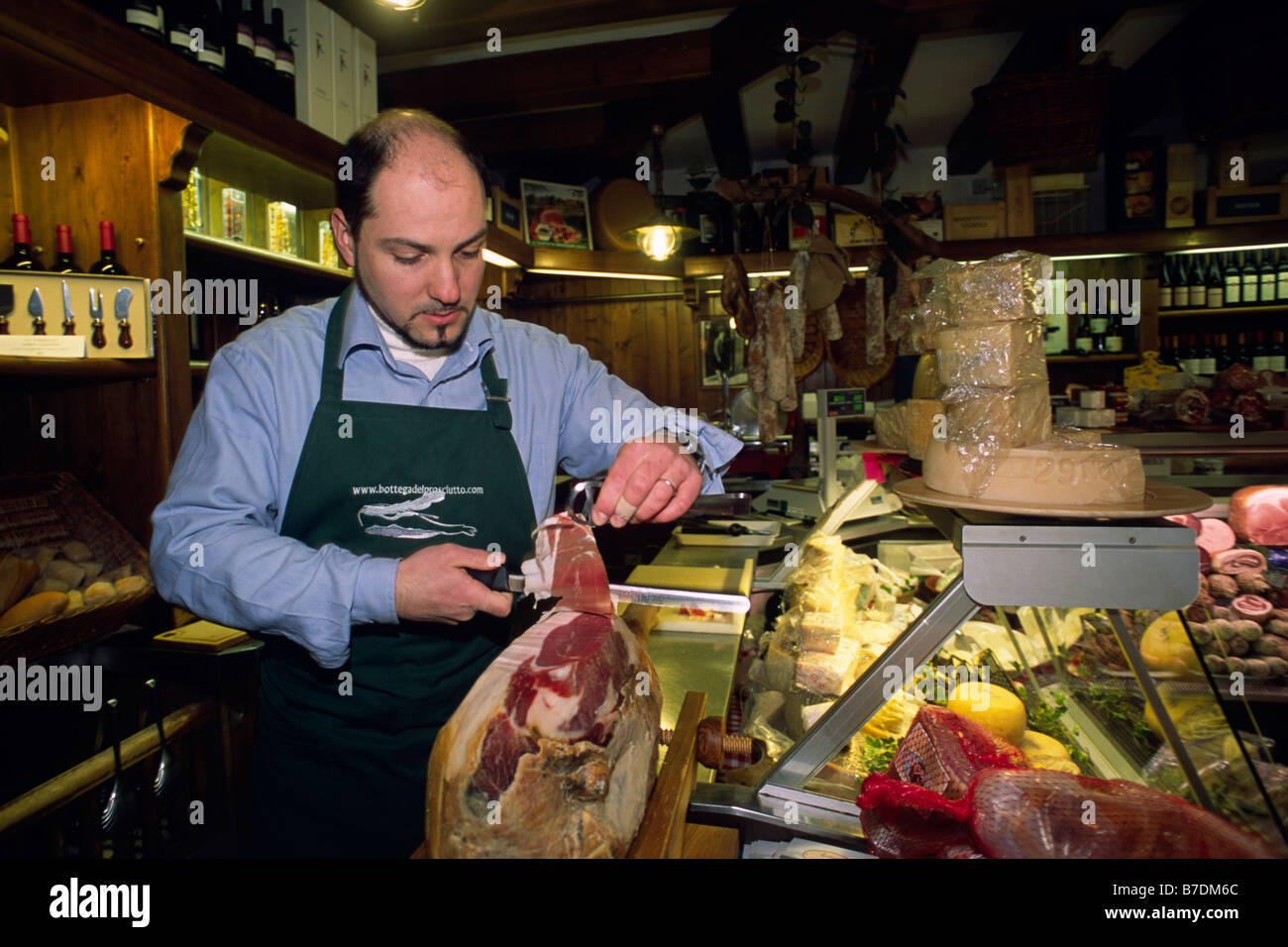 Italy, Friuli Venezia Giulia, San Daniele del Friuli, prosciutto ham Stock Photo