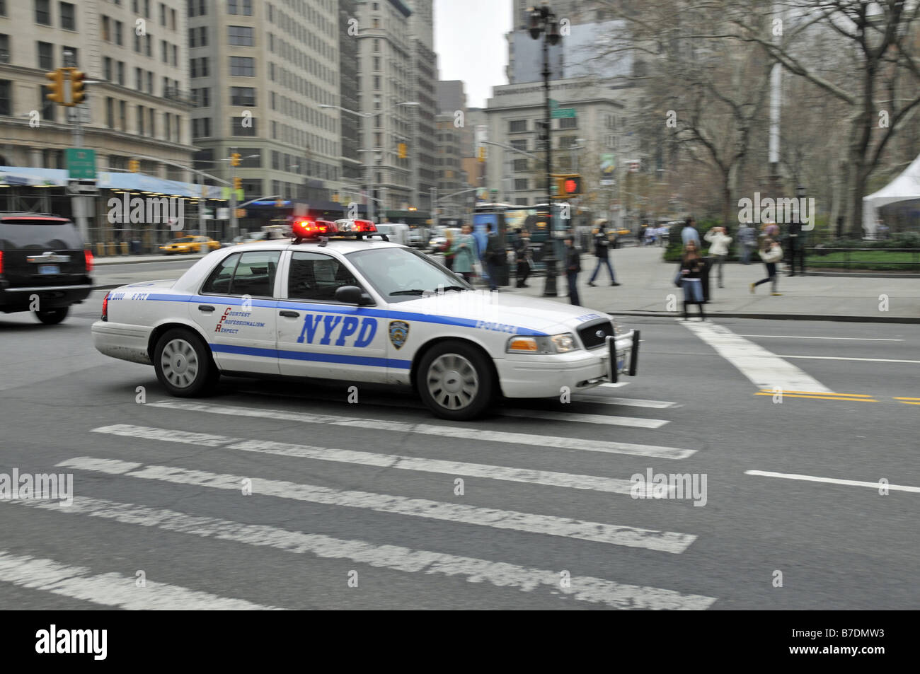 car of the New York Police Department, USA, New York City, Manhattan Stock Photo