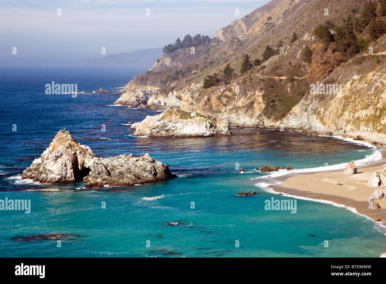 View of Pacific coast north from Julia Pfeiffer Burns State Park, Big Sur, California, USA Stock Photo