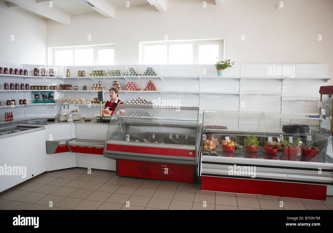 Bare grocery store shelves, Amguema, Chukotka, Siberia Russia Stock Photo Alamy