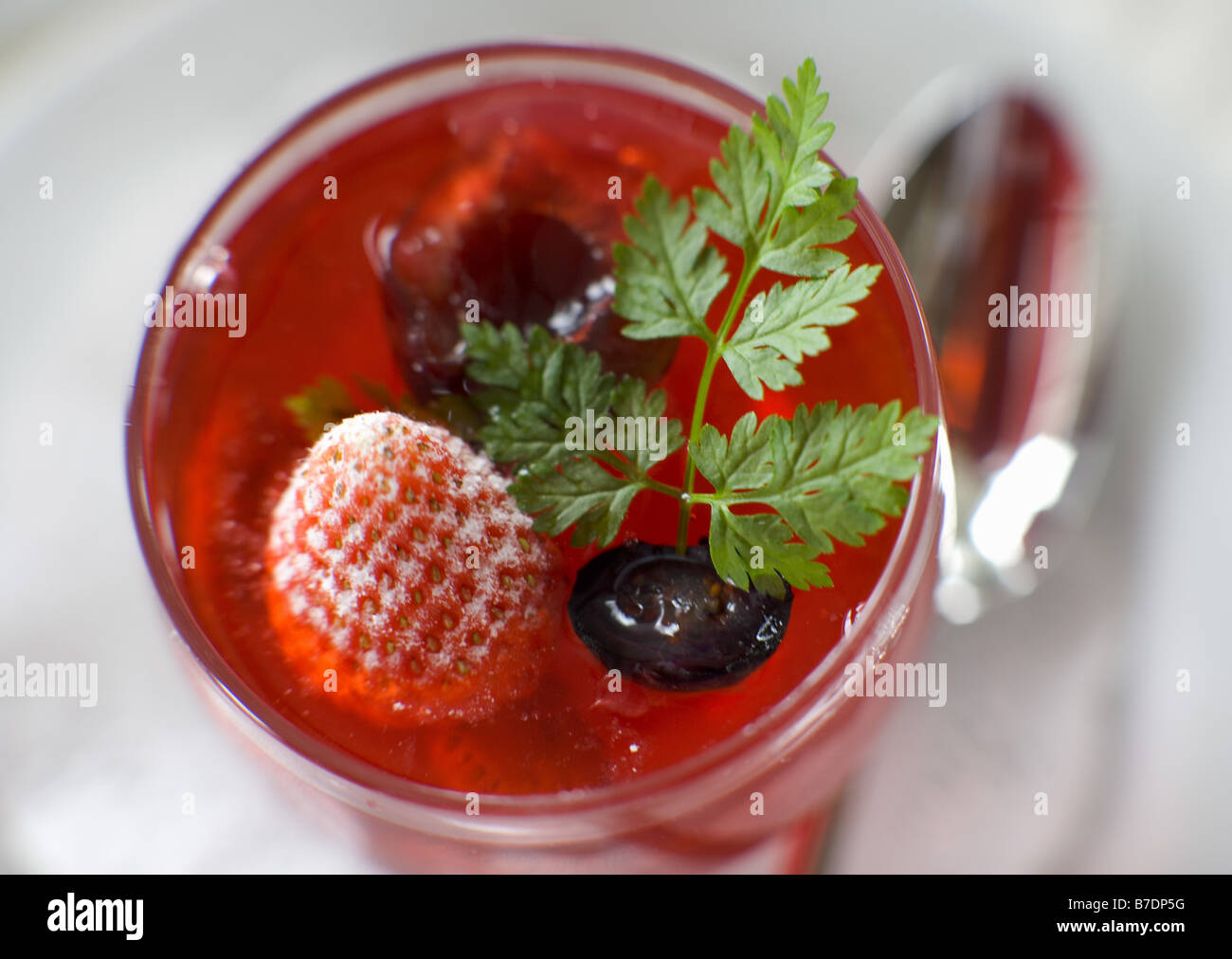 Red wine jelly with berries Stock Photo Alamy