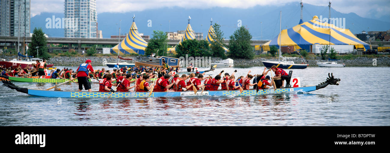 Dragon Boat Race in False Creek, Vancouver, British Columbia, Canada