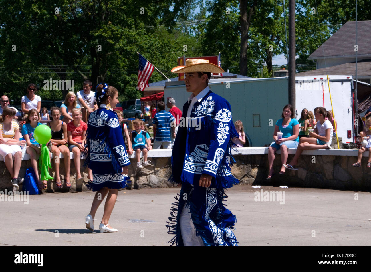 Traditional Mexican dance being displayed at the Cherry Festival Stock Photo