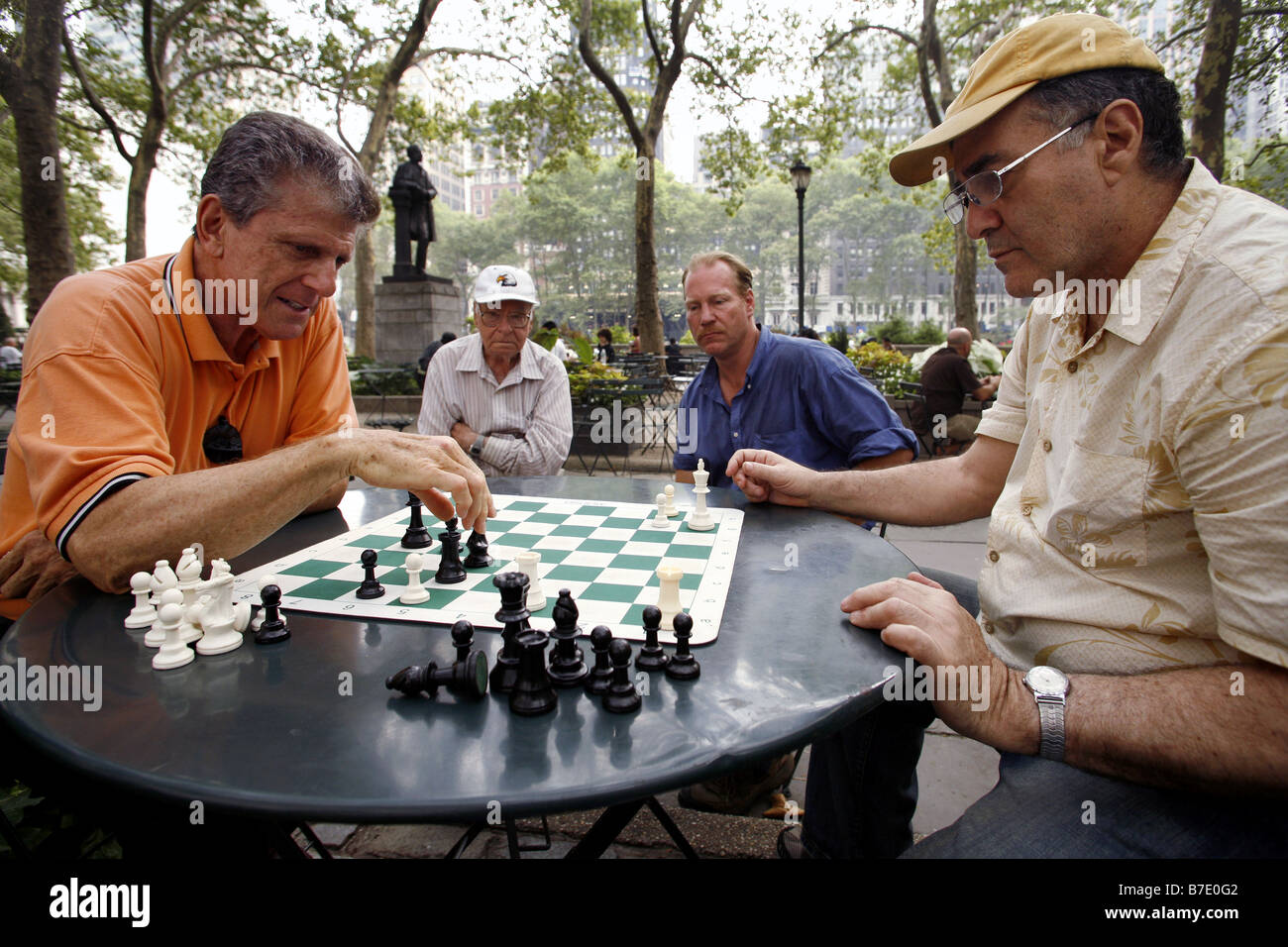 Chess Game, Bryant Park, New York City, USA Stock Photo