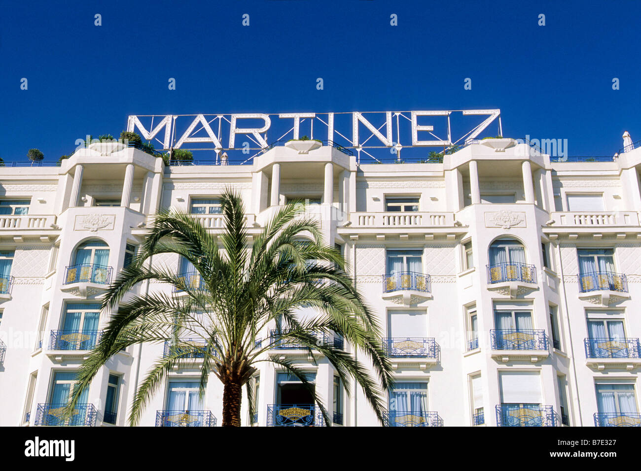 The prestigious Martinez hotel in the Croisette of Cannes Stock Photo