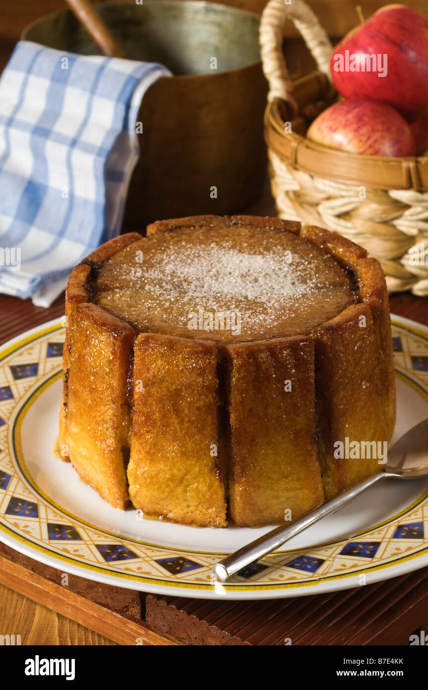 Apple charlotte dessert Stock Photo - Alamy