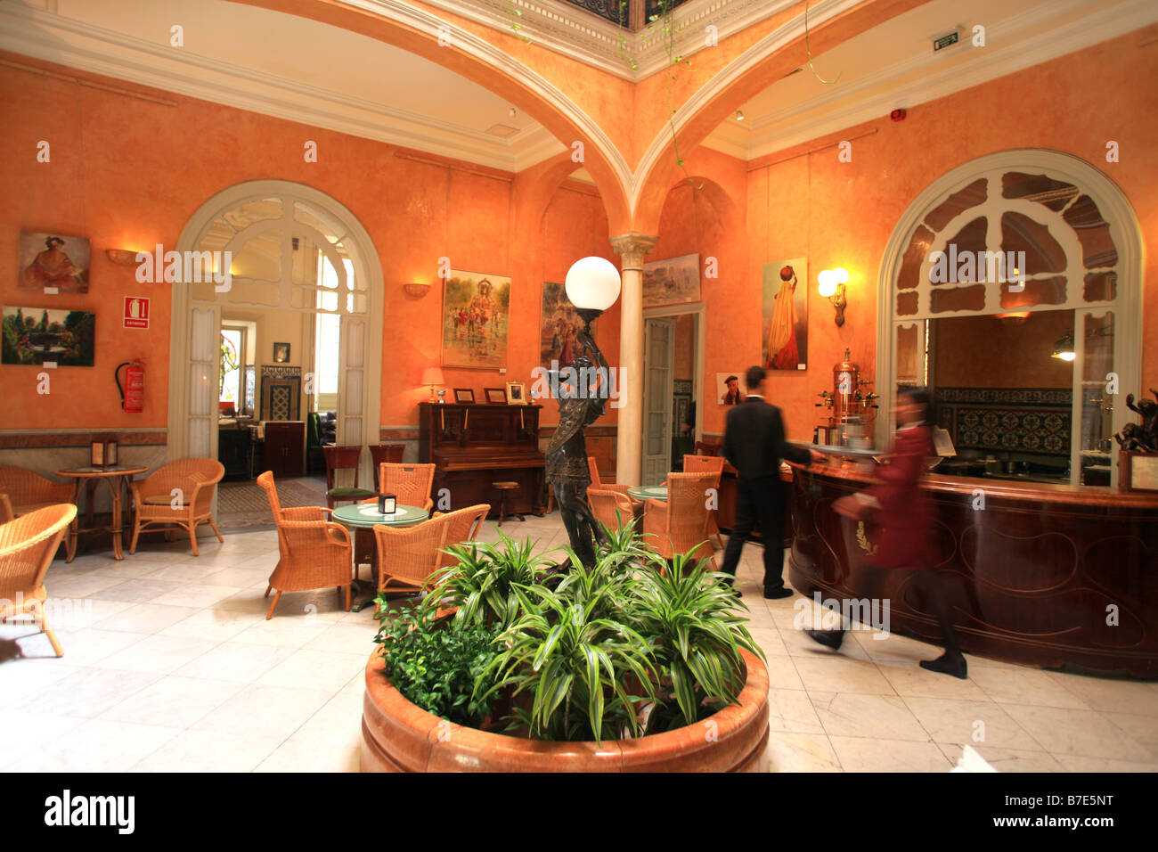 Hall, Taverna del Alabardero hotel, Sevilla, Spain, Europe Stock Photo