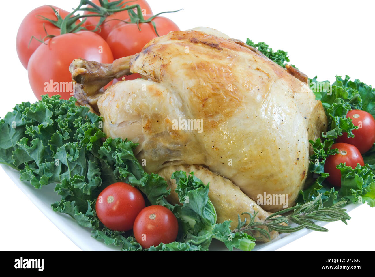 Roasted Chicken Dinner Stock Photo - Alamy