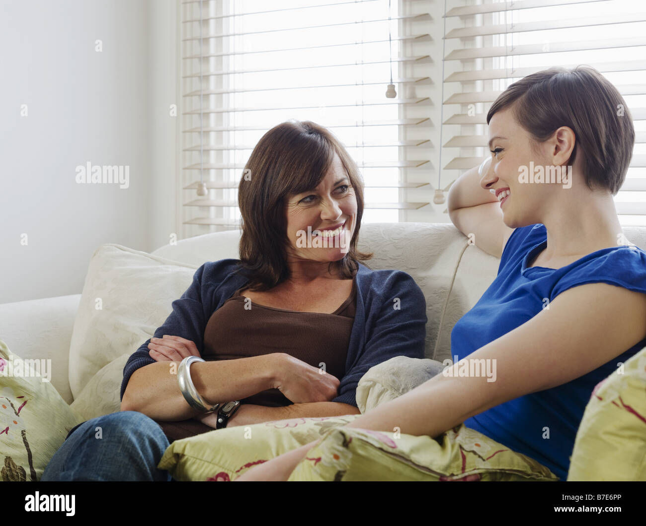 Mother and daughter talking Stock Photo