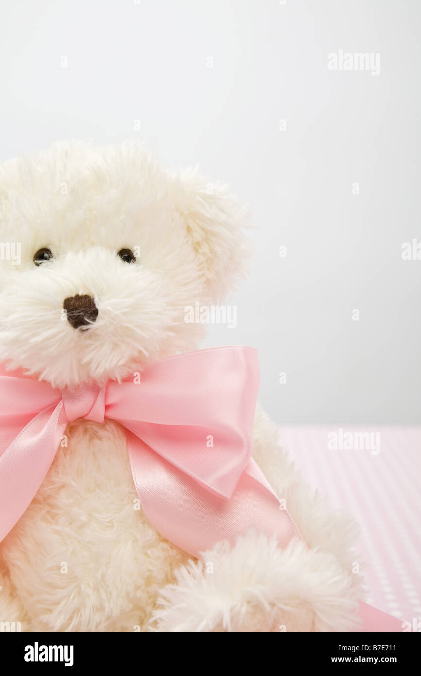 Teddy bear with a bow Stock Photo - Alamy