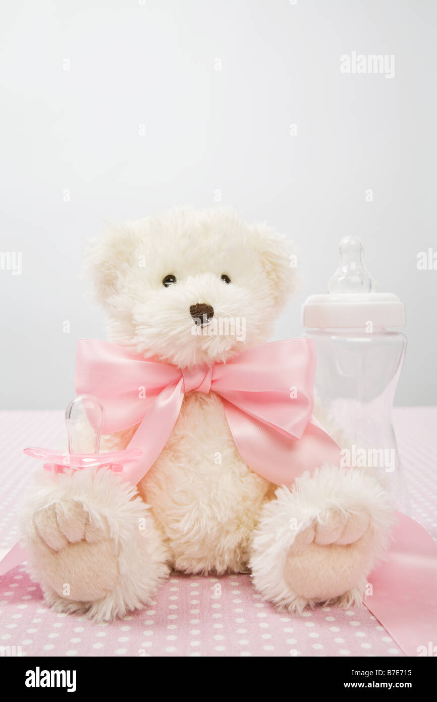 Teddy bear with a bow Stock Photo - Alamy