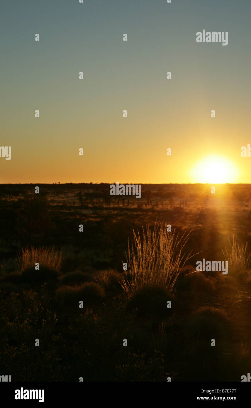 Sunrise over the red centre Northern Territory Stock Photo