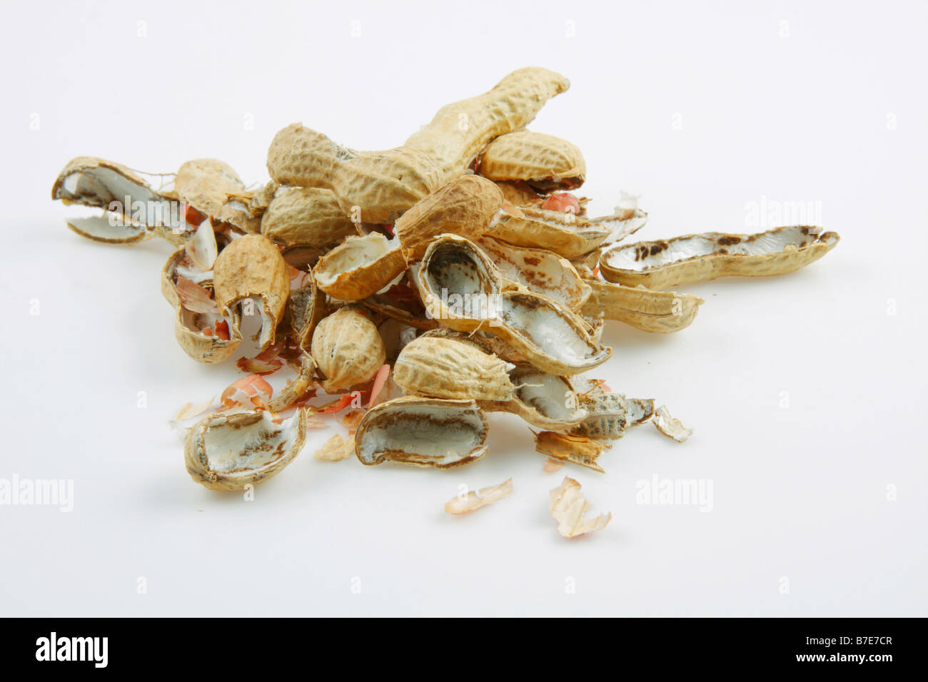 cracked shells of roasted peanuts Stock Photo