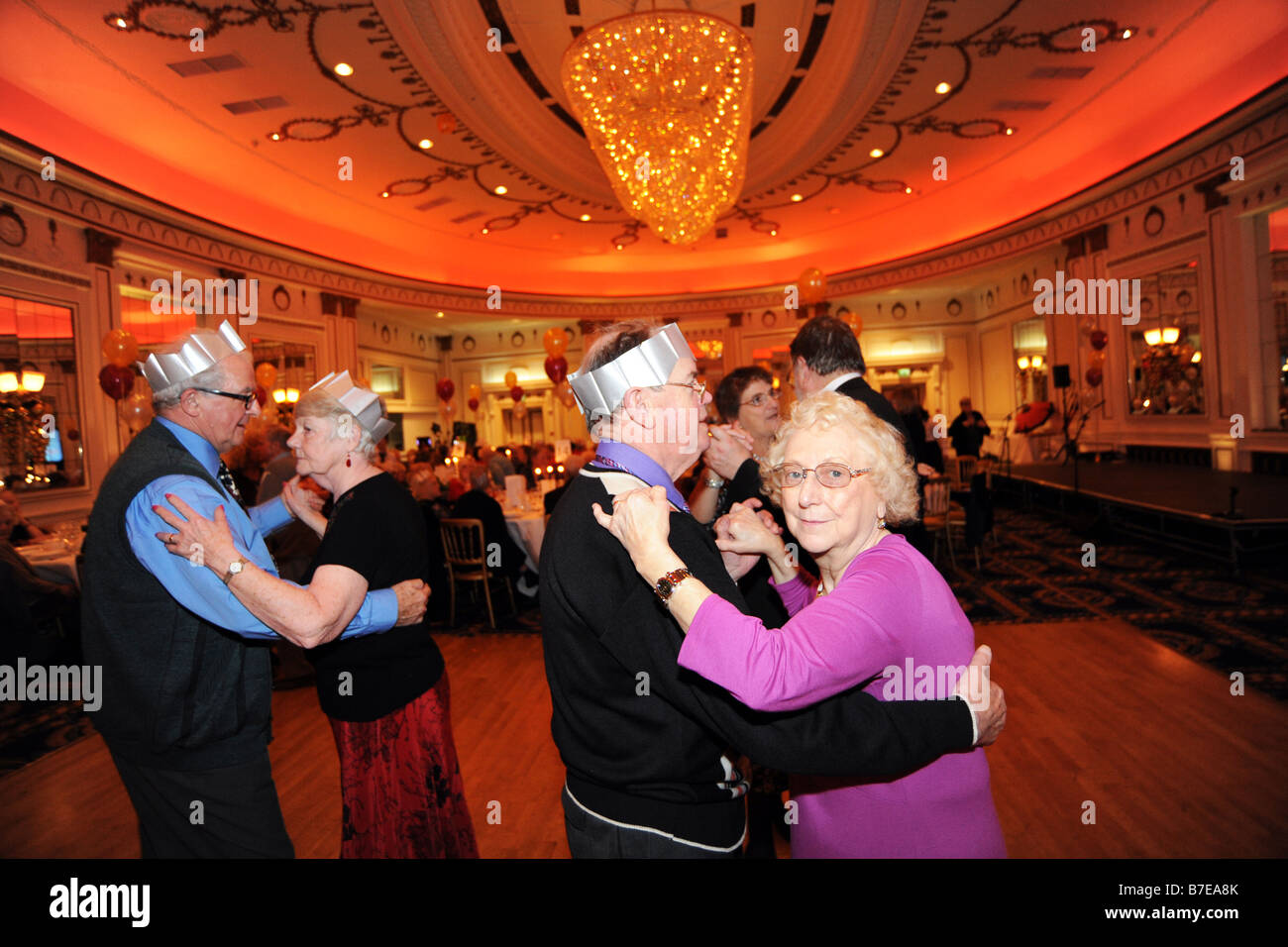 Elderly Christmas dance Bradford West Yorkshire UK Stock Photo