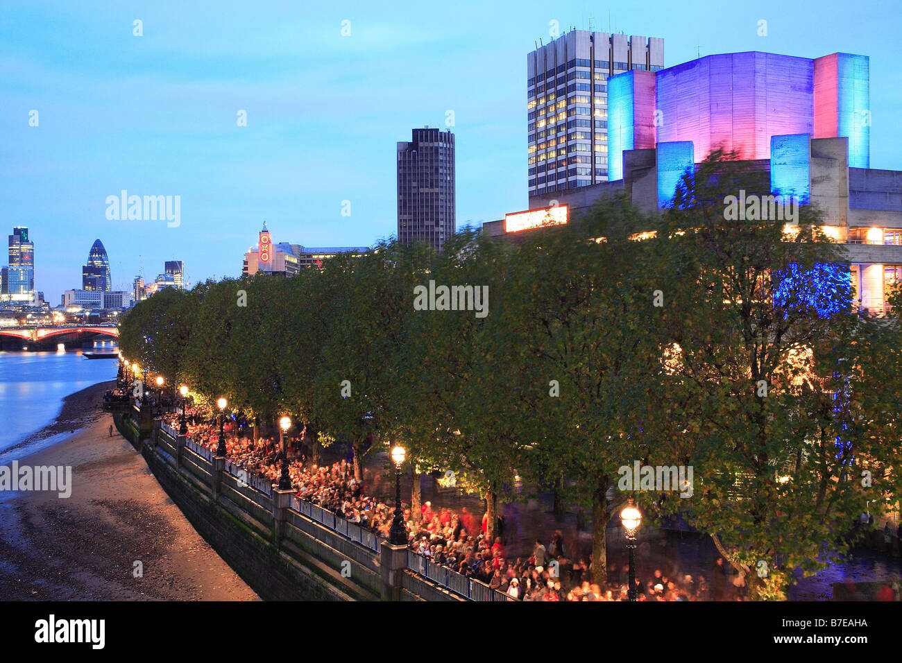 London panorama and City from Waterloo Bridge Stock Photo
