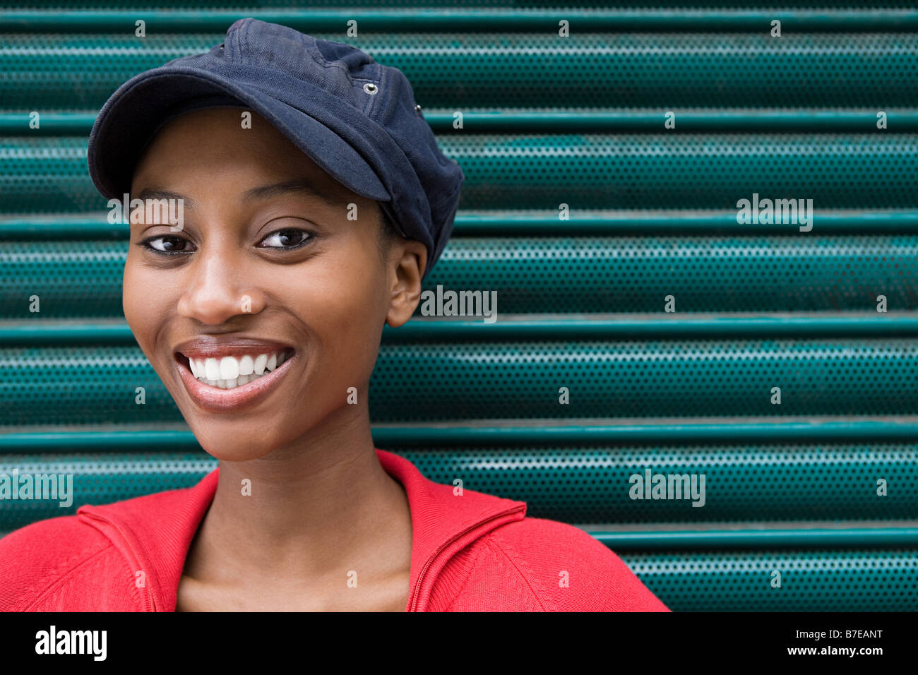 Young woman wearing cap Stock Photo Alamy