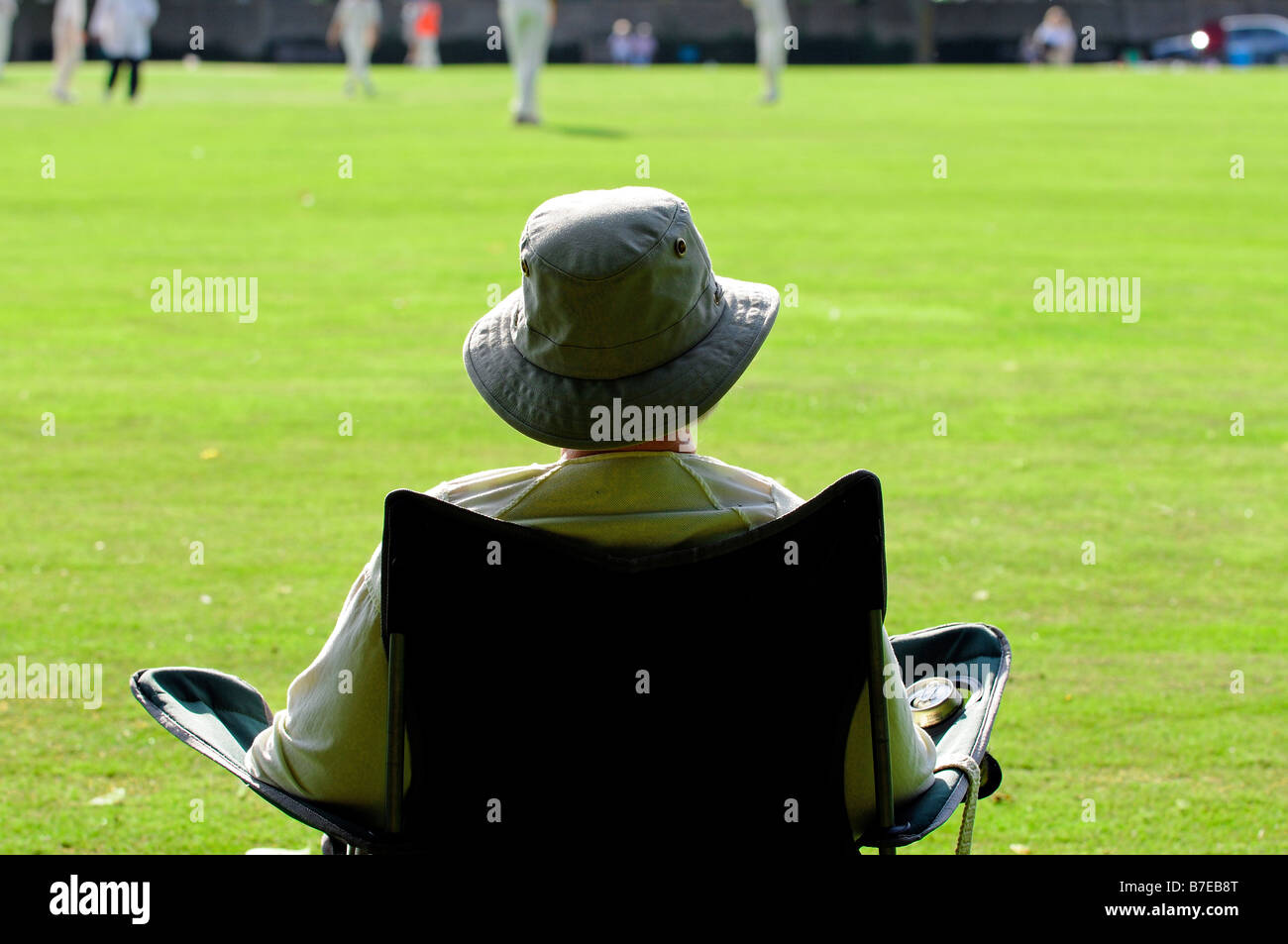 outdoor image of cricket supporter Stock Photo