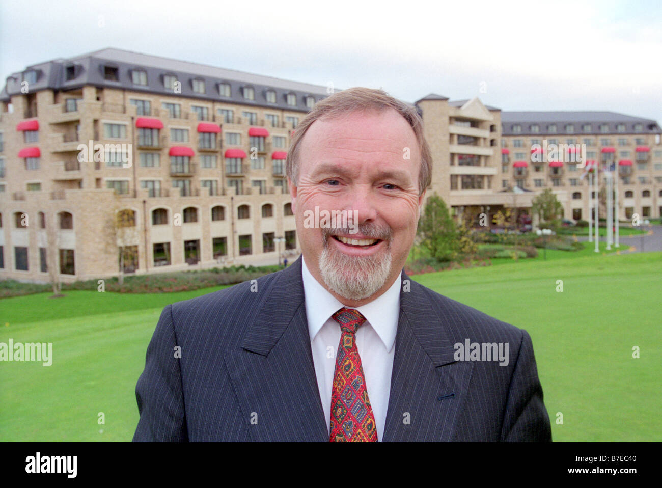 Welsh born Sir Terry Matthews owner of the Celtic Manor Resort hotel and golf courses hosting Ryder Cup golf tournament in 2010 Stock Photo