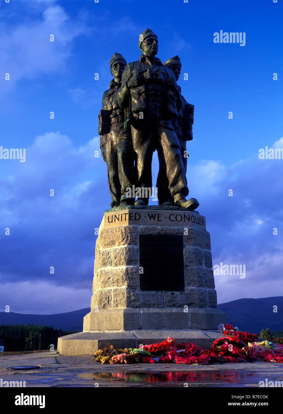 The Royal Marine Commando memorial, Spean Bridge, Scotland Stock Photo ...