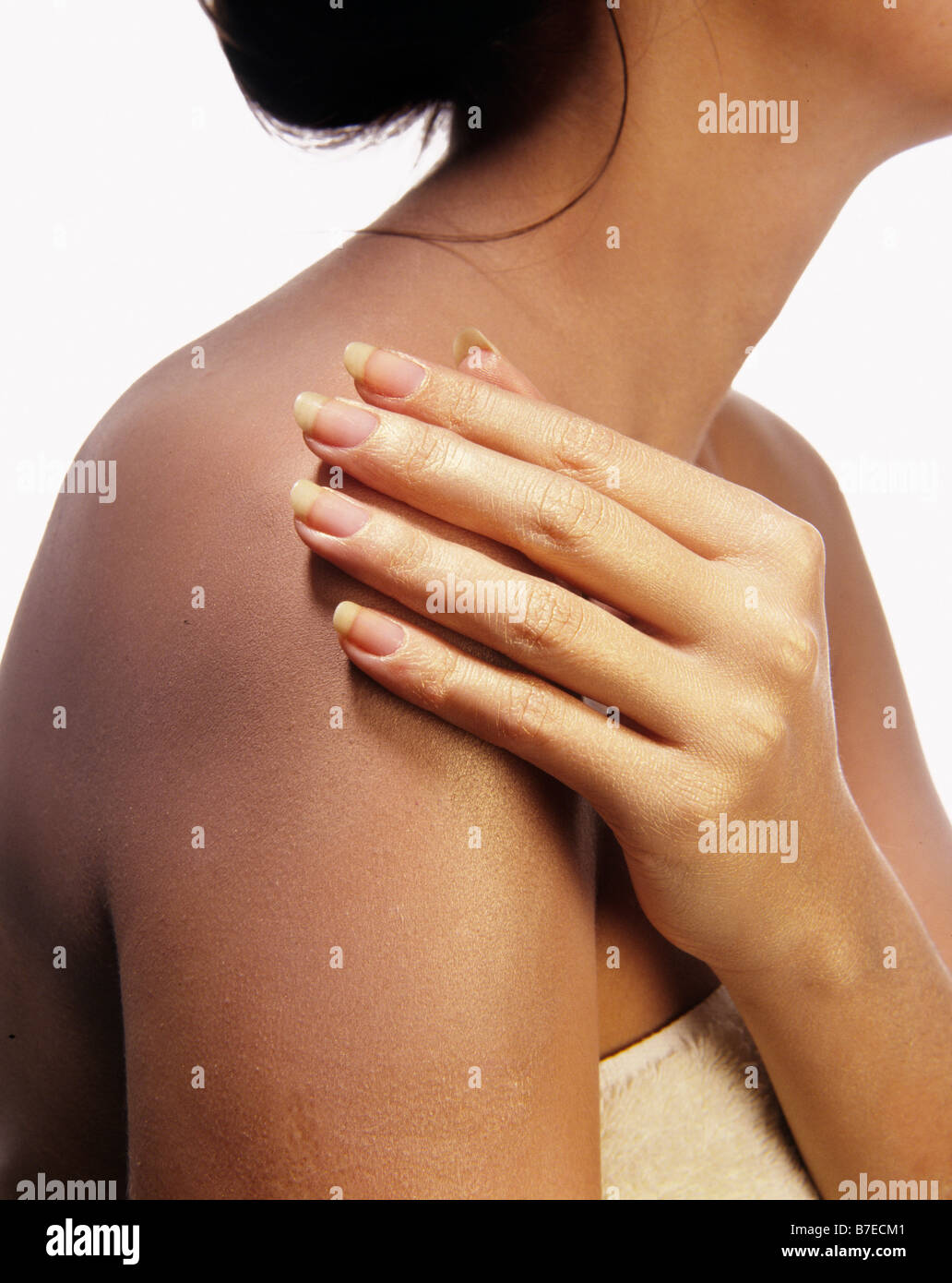 A womans touch Stock Photo