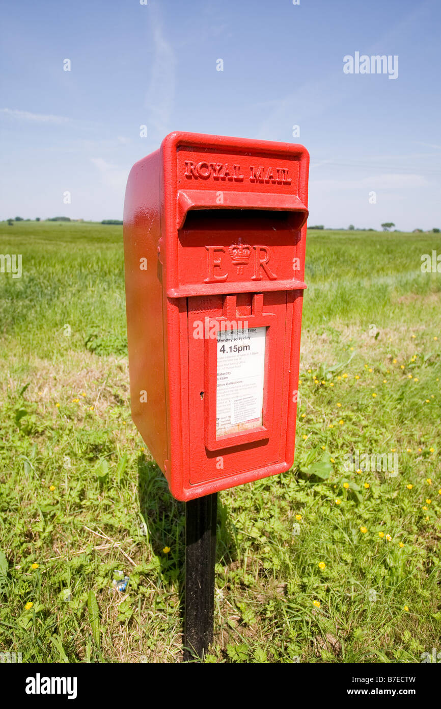 Royal Mail Collection Box in Rural Area Stock Photo