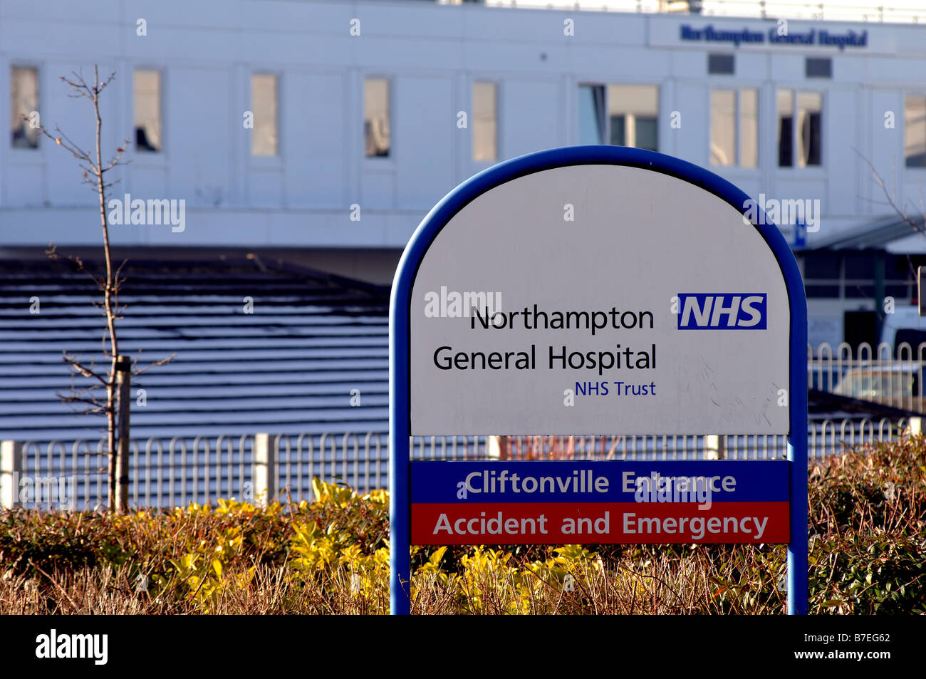 Northampton General Hospital sign, Northampton, England, UK Stock Photo