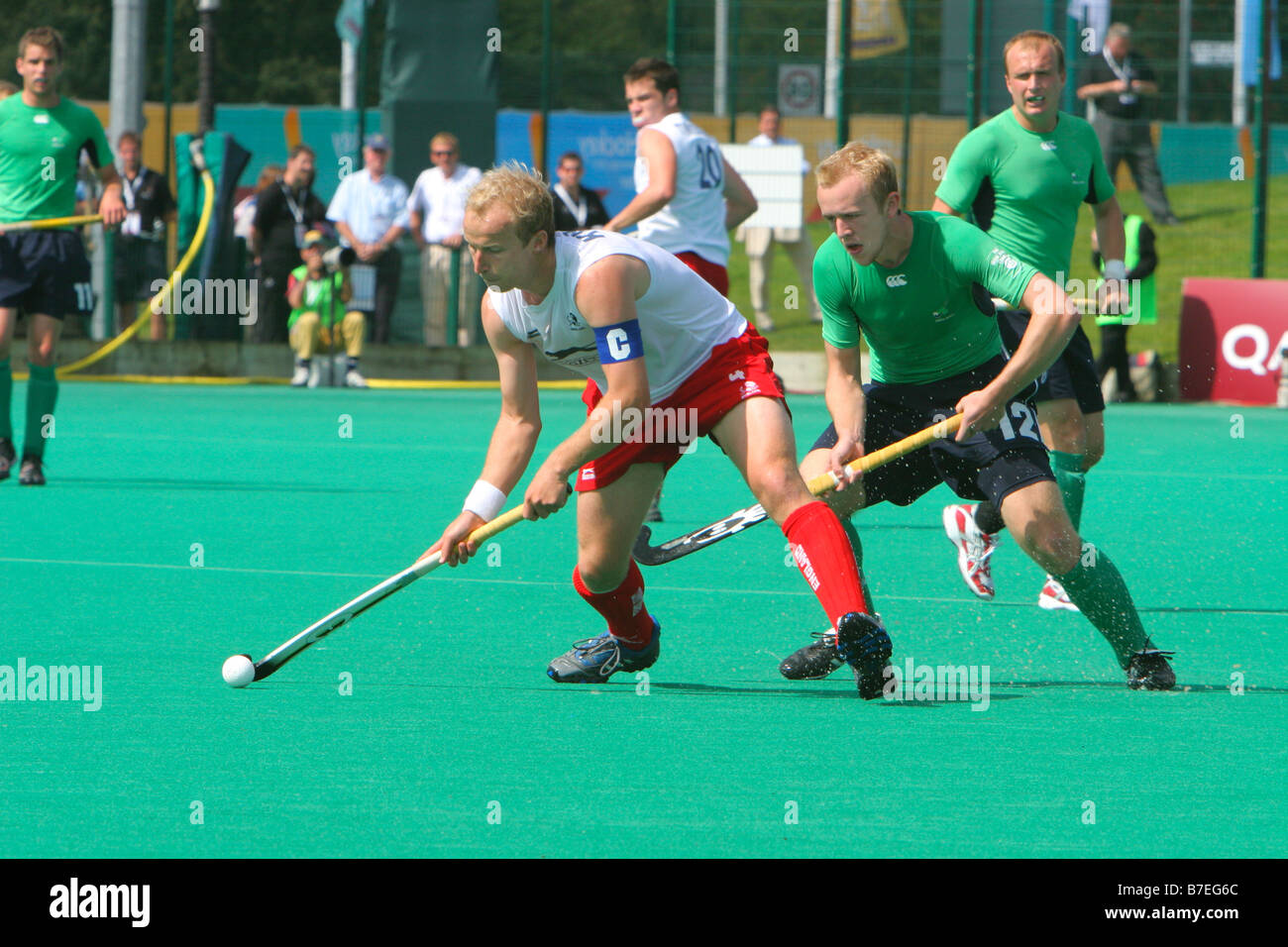 Hockey players competing at the Euro Nations 2007 in Manchester uk