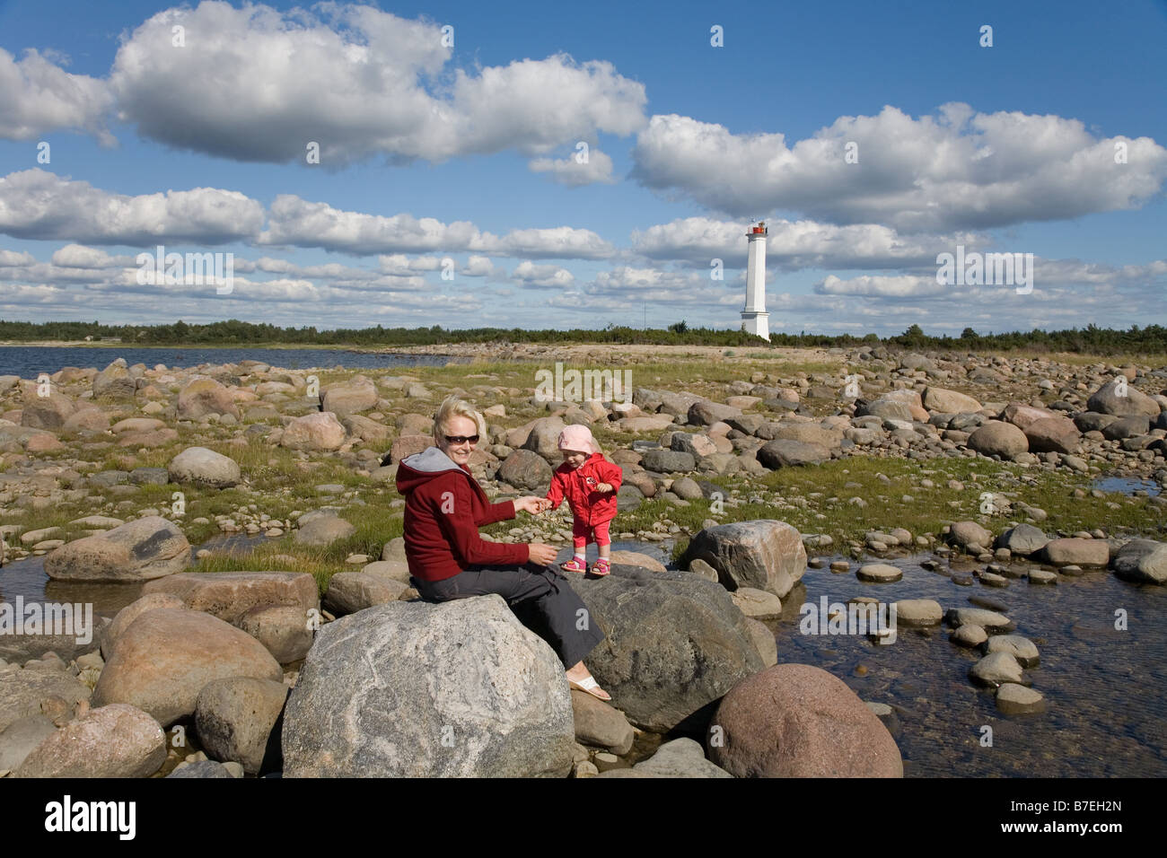 One Year Old Baby with Mother in Pärnu County, Estonia, Europe Stock ...