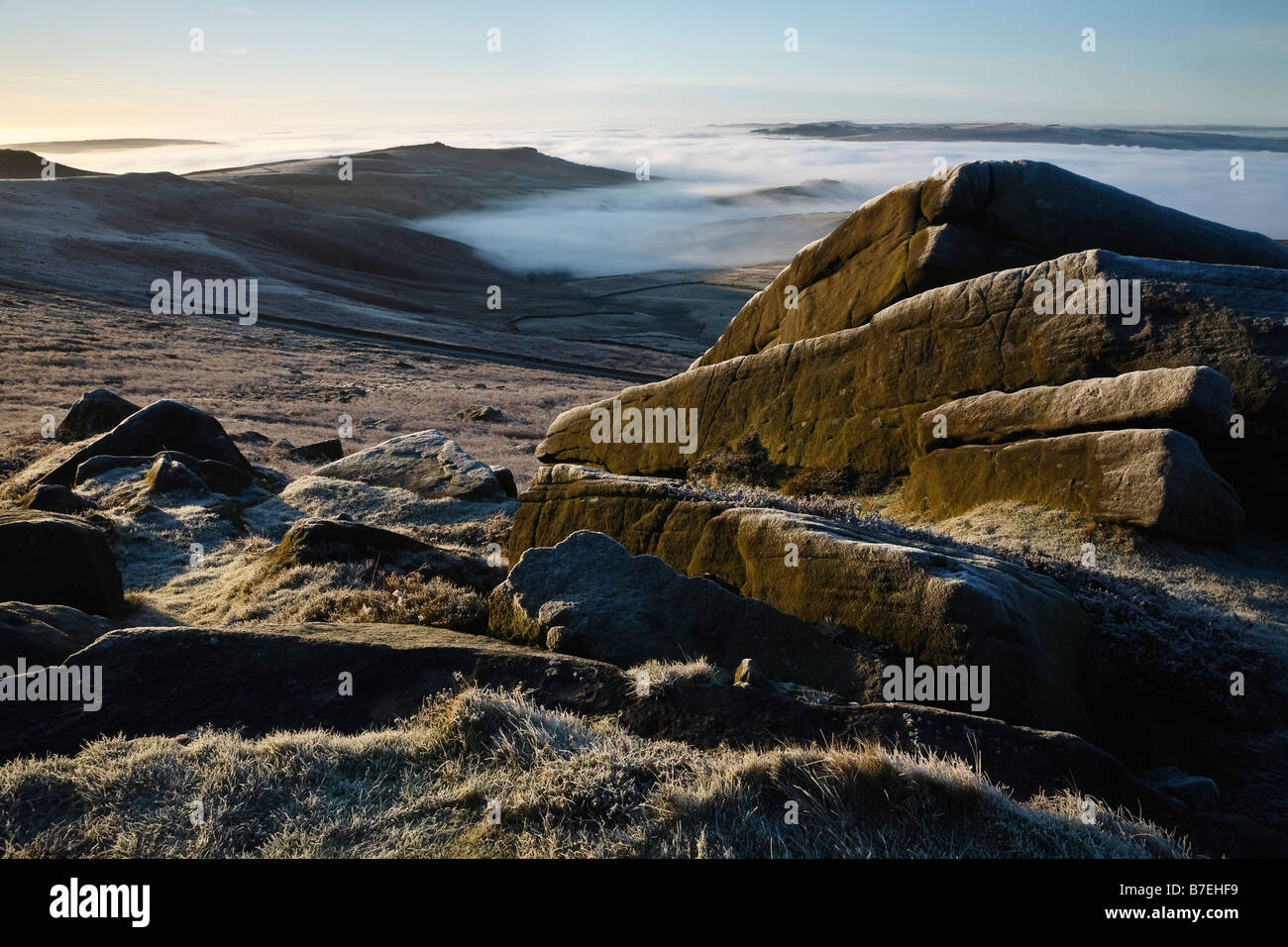 Derwent Valley from Stanage Edge, Peak District National Park, Derbyshire, England, UK Stock Photo