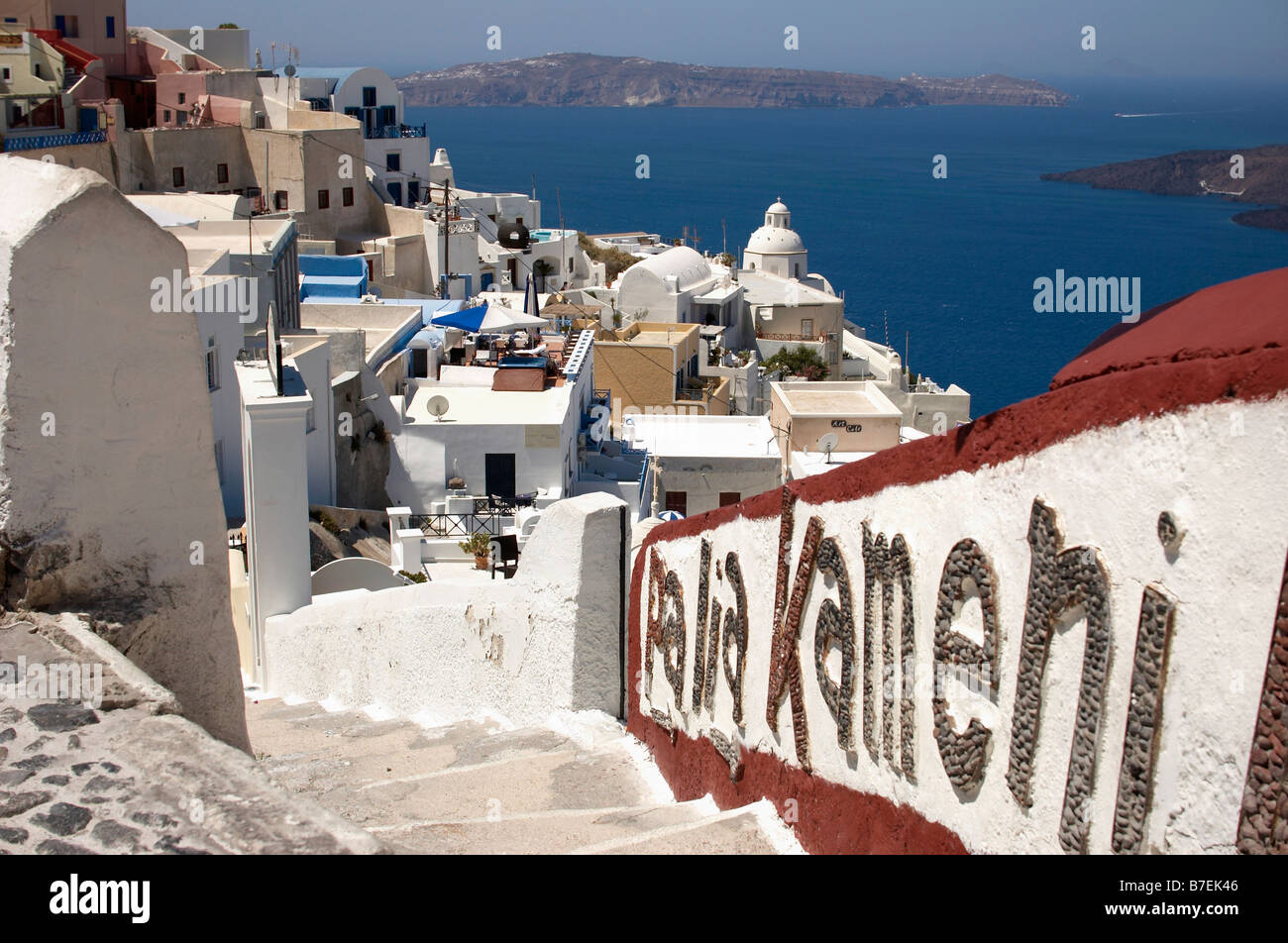 Fira town (Santorini) Stock Photo