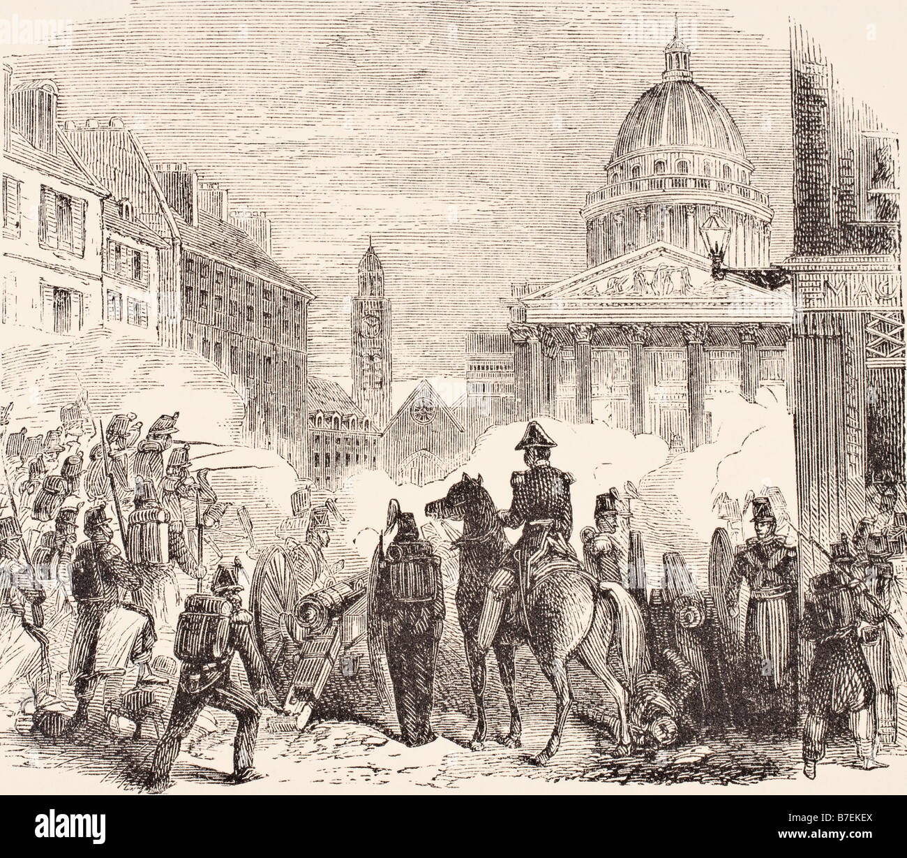 Incident near the Pantheon, Paris during the French workers revolt from June 23 to June 25, 1848. Stock Photo
