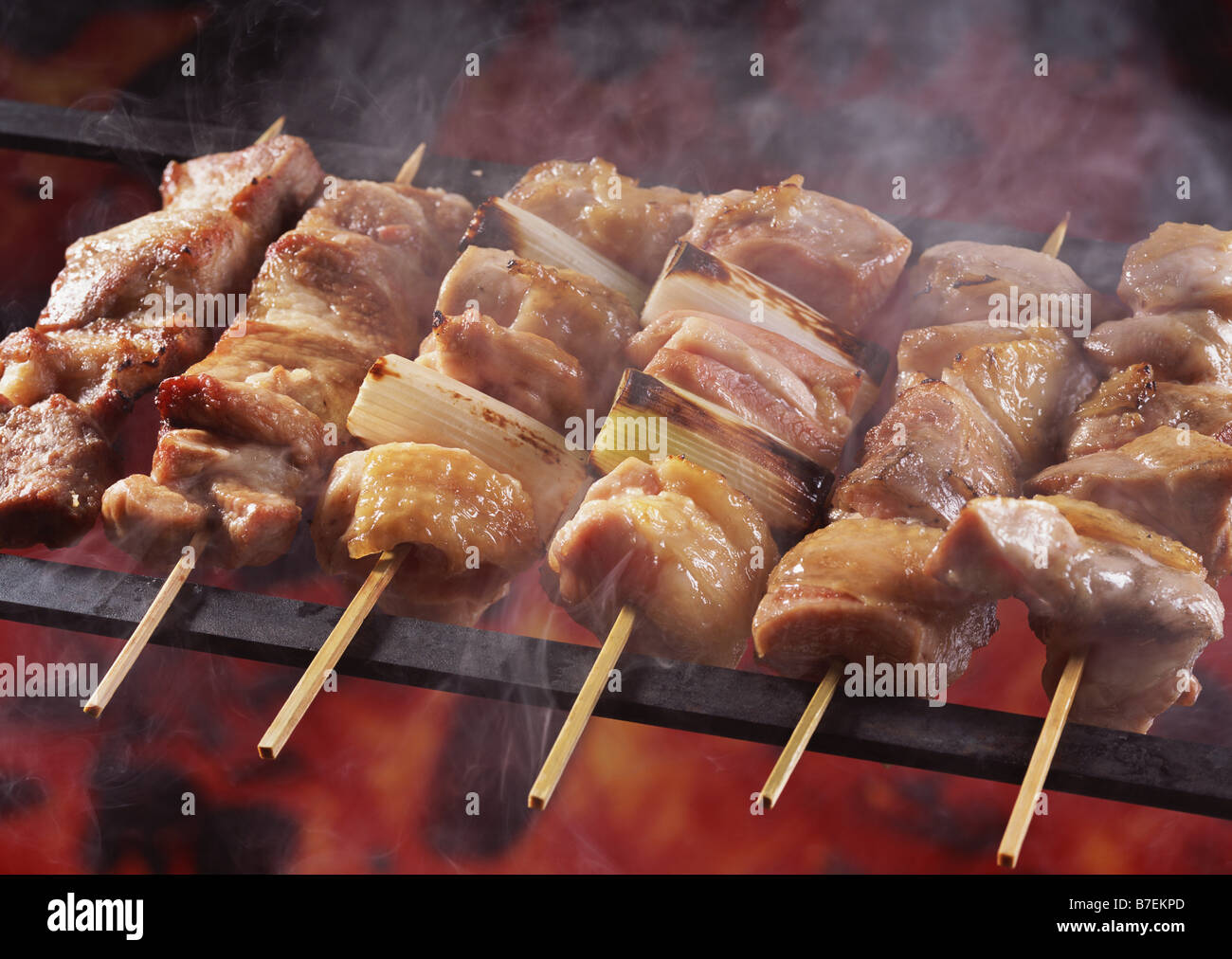 Grilled chicken on sticks Stock Photo Alamy