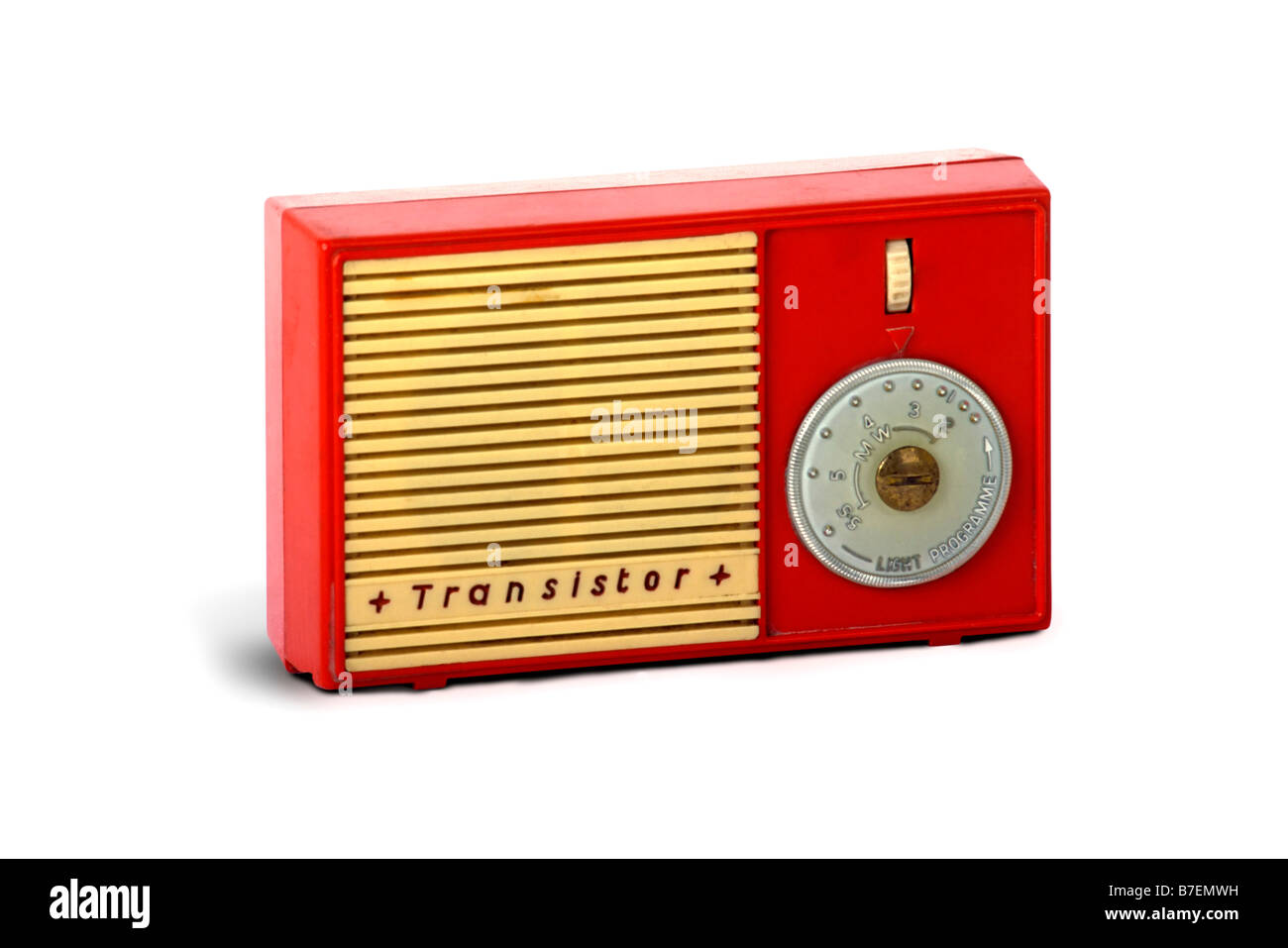 Old style 1960's transistor radio set on a pure white background Stock  Photo - Alamy