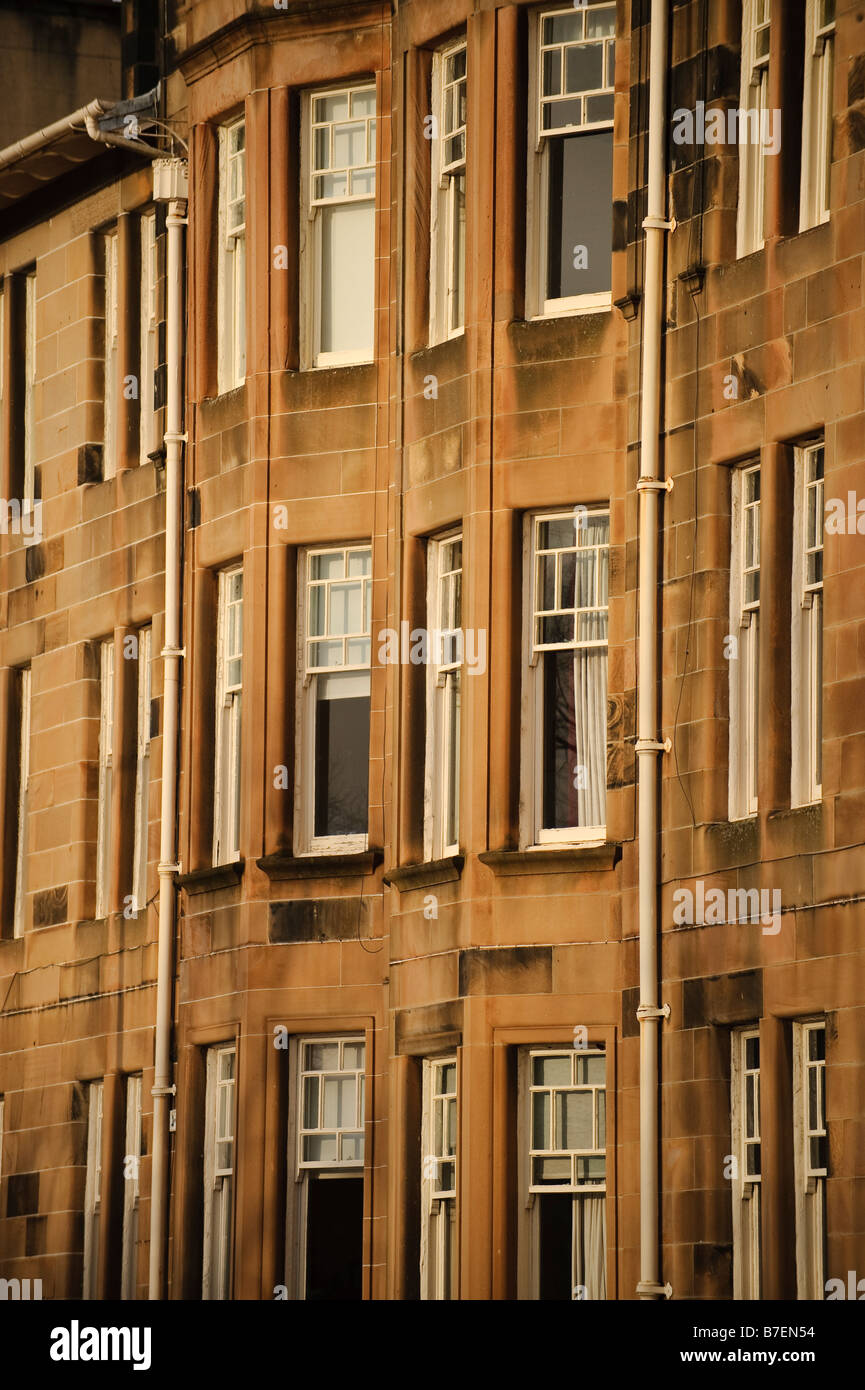 Tenement flats (or apartments) in the South Side of Glasgow Stock Photo