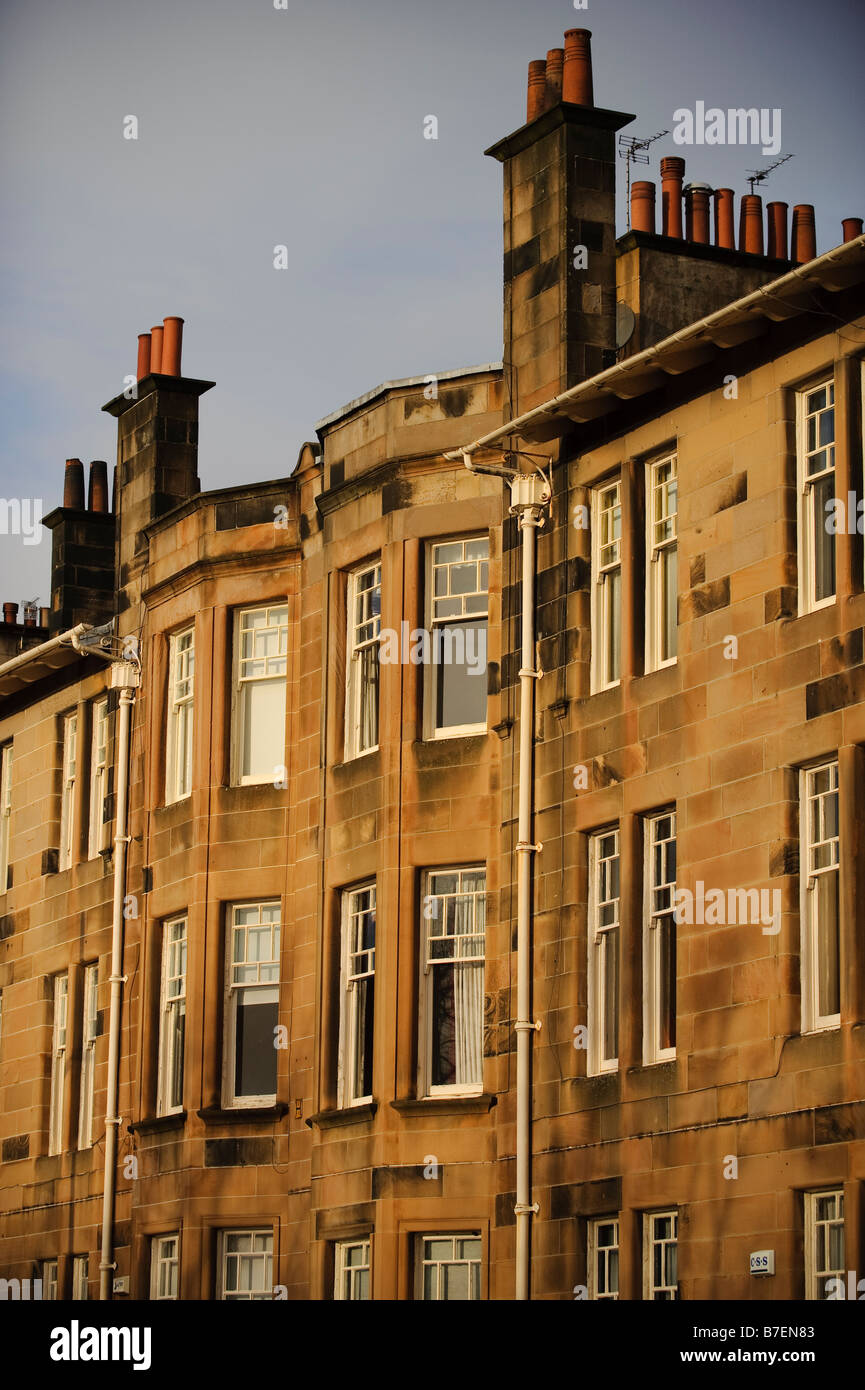 Tenement flats (or apartments) in the South Side of Glasgow Stock Photo