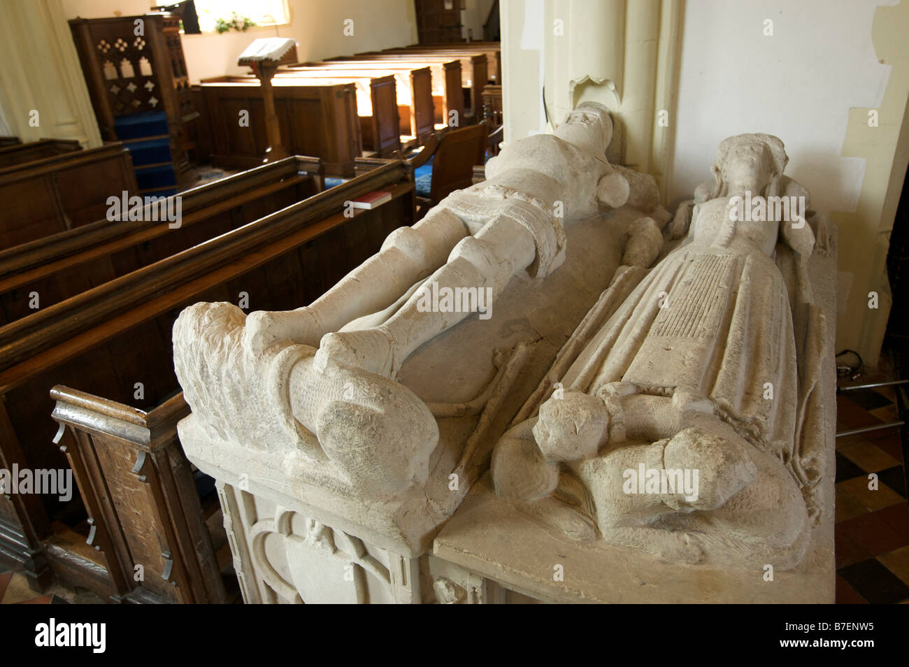 The tomb of Sir John and Nanerina Thornbury at All Saints Church in Little Munden in hertfordshire UK Stock Photo