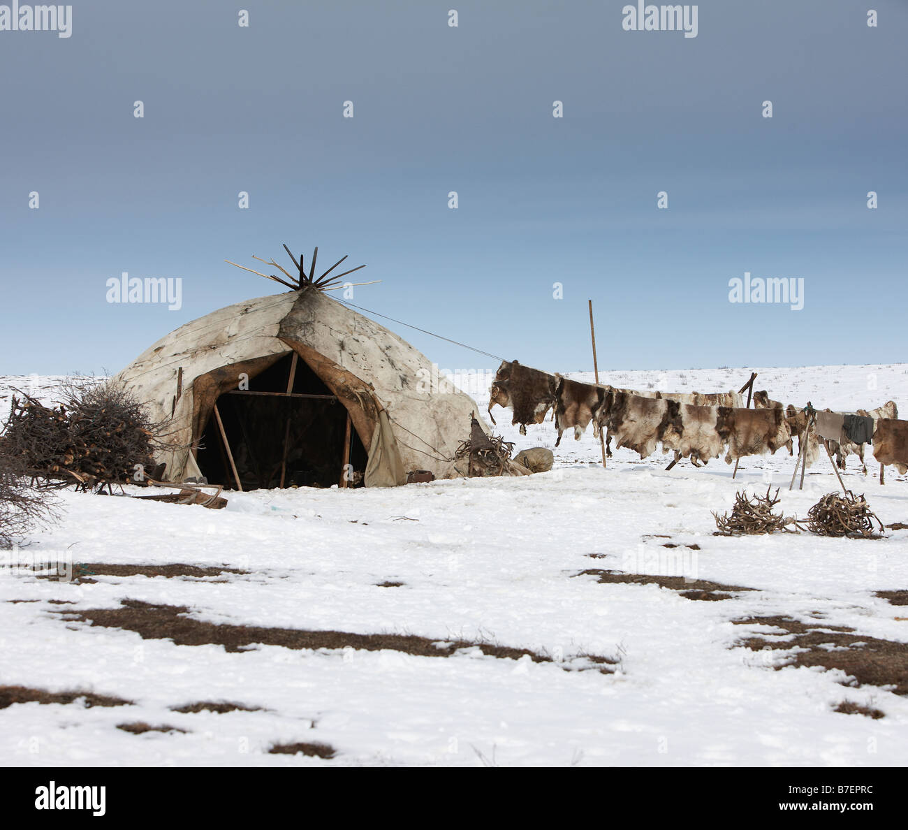 Animal skin tent hi-res stock photography and images - Alamy
