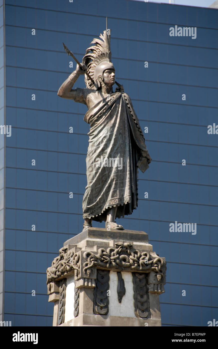 Statue of Cuauhtemoc, Mexico city Stock Photo