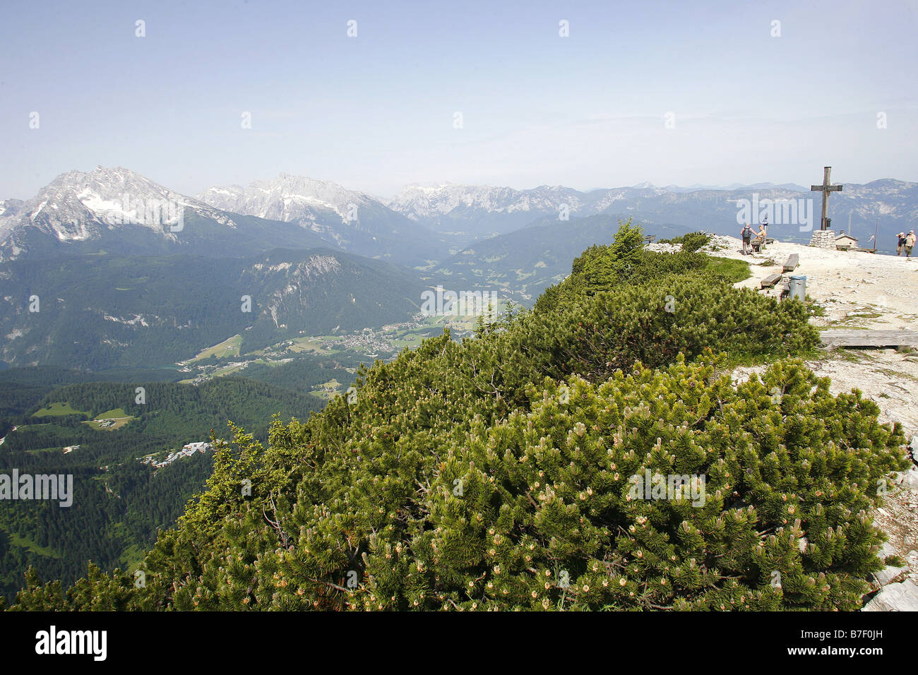 VIEW FROM EAGLE'S NEST KEHLSTEIN OBERSALZBURG GERMANY NEAR BERCHTESGADEN GERMANY 26 June 2008 Stock Photo