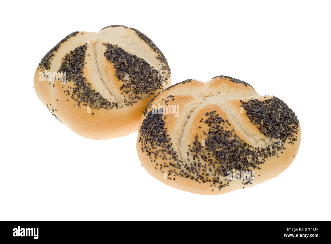 white bread bun with seeds isolated on a white background Stock Photo ...