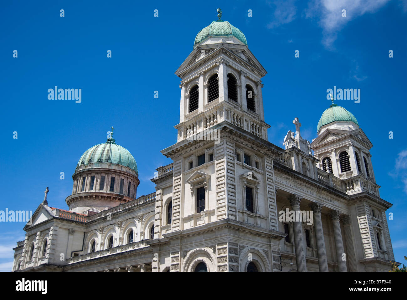 Cathedral of the Blessed Sacrament before earthquake, Barbadoes Street, Christchurch, Canterbury, New Zealand Stock Photo