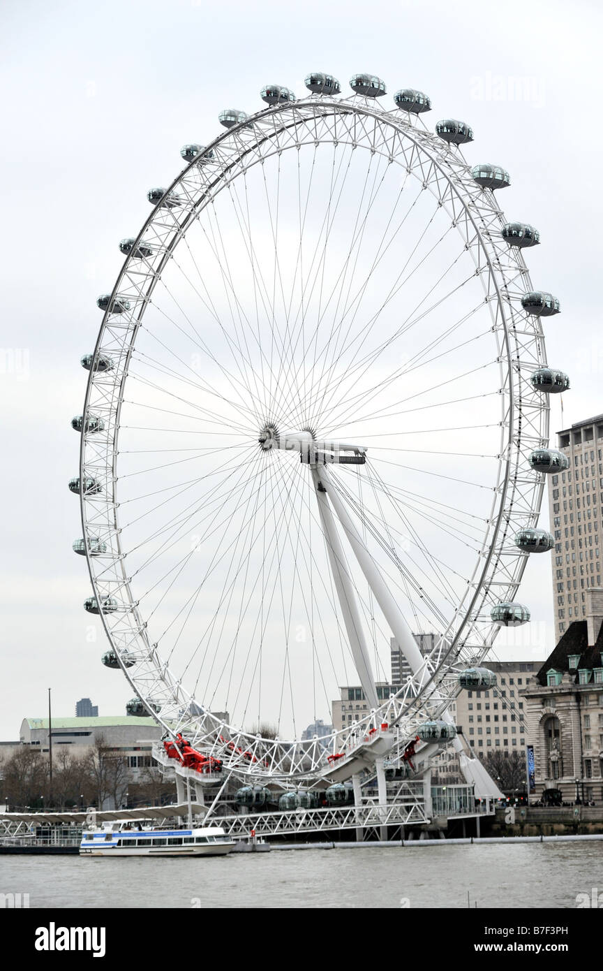 London Eye Ferris Wheel Stock Photo